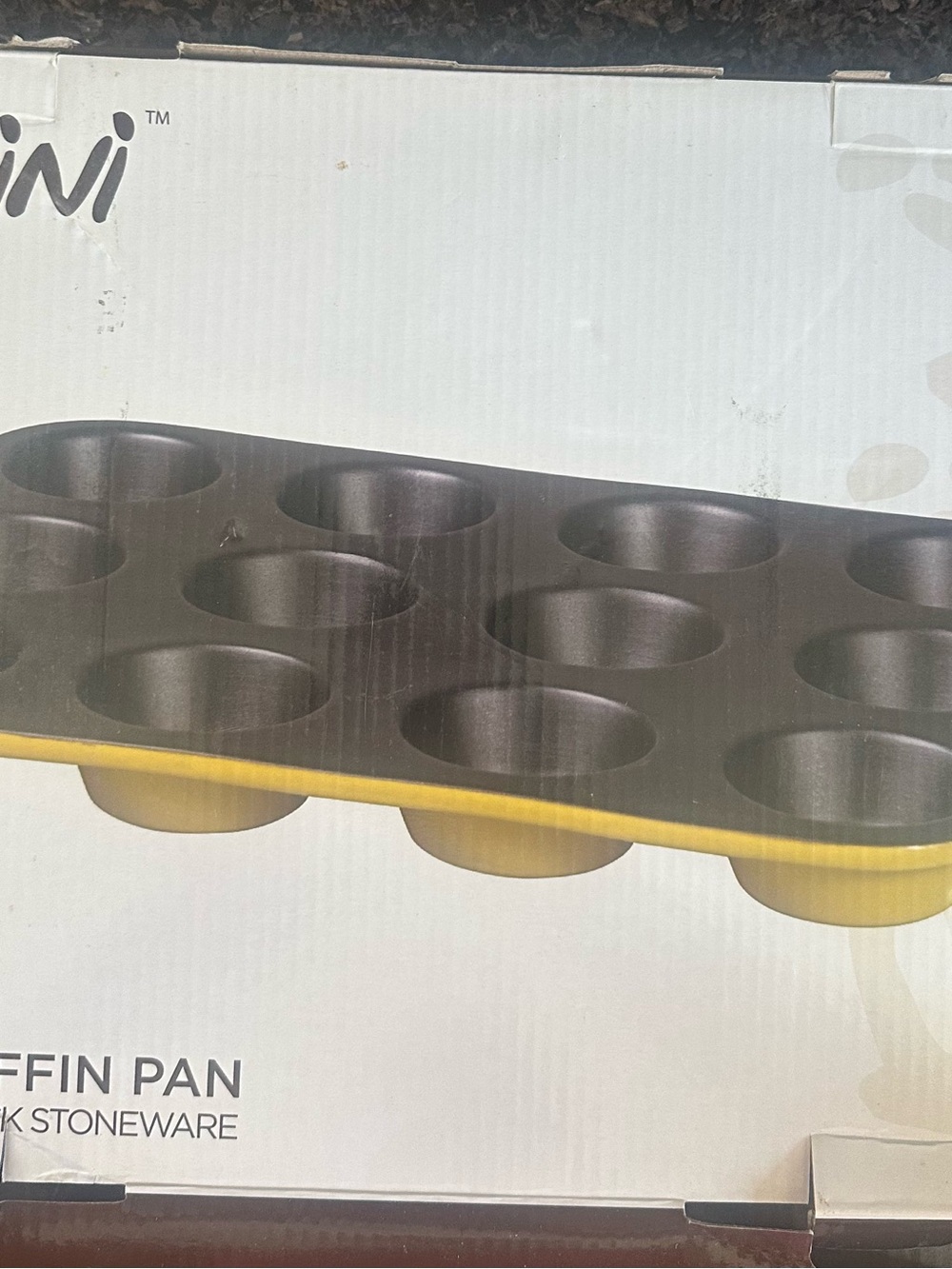 Mini 12-Cup Yellow Nonstick Muffin Pan - Durable Bakeware